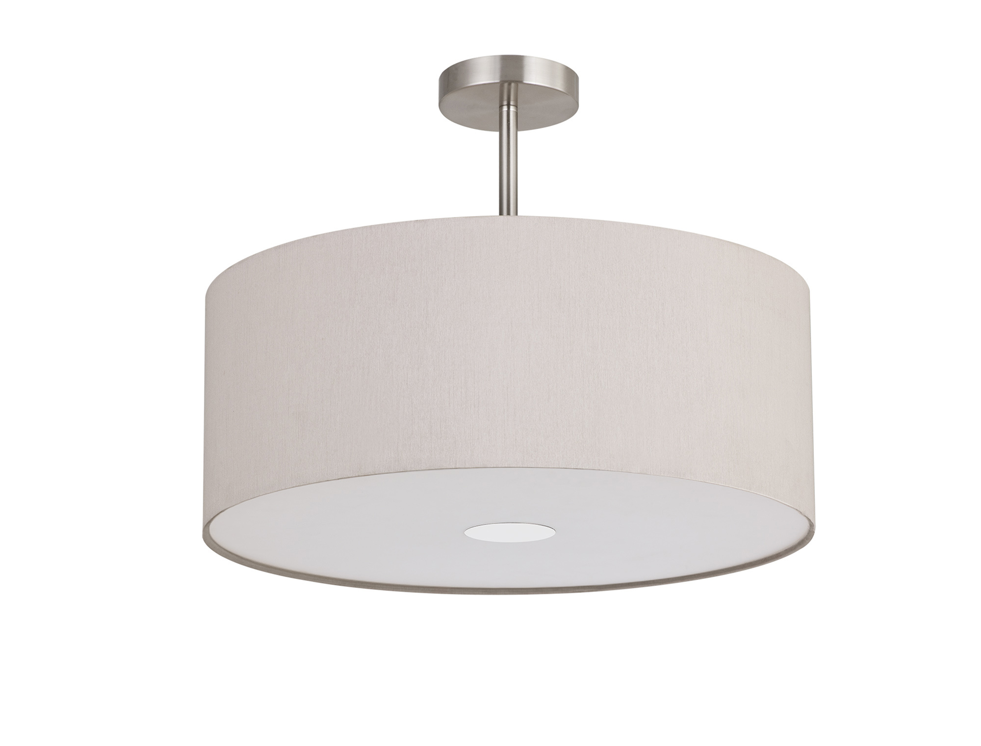 Baymont 50cm Semi Flush 3 Light Satin Nickel, Nude Beige/Moonlight, Frosted Diffuser DK0426  Deco Baymont SN NU